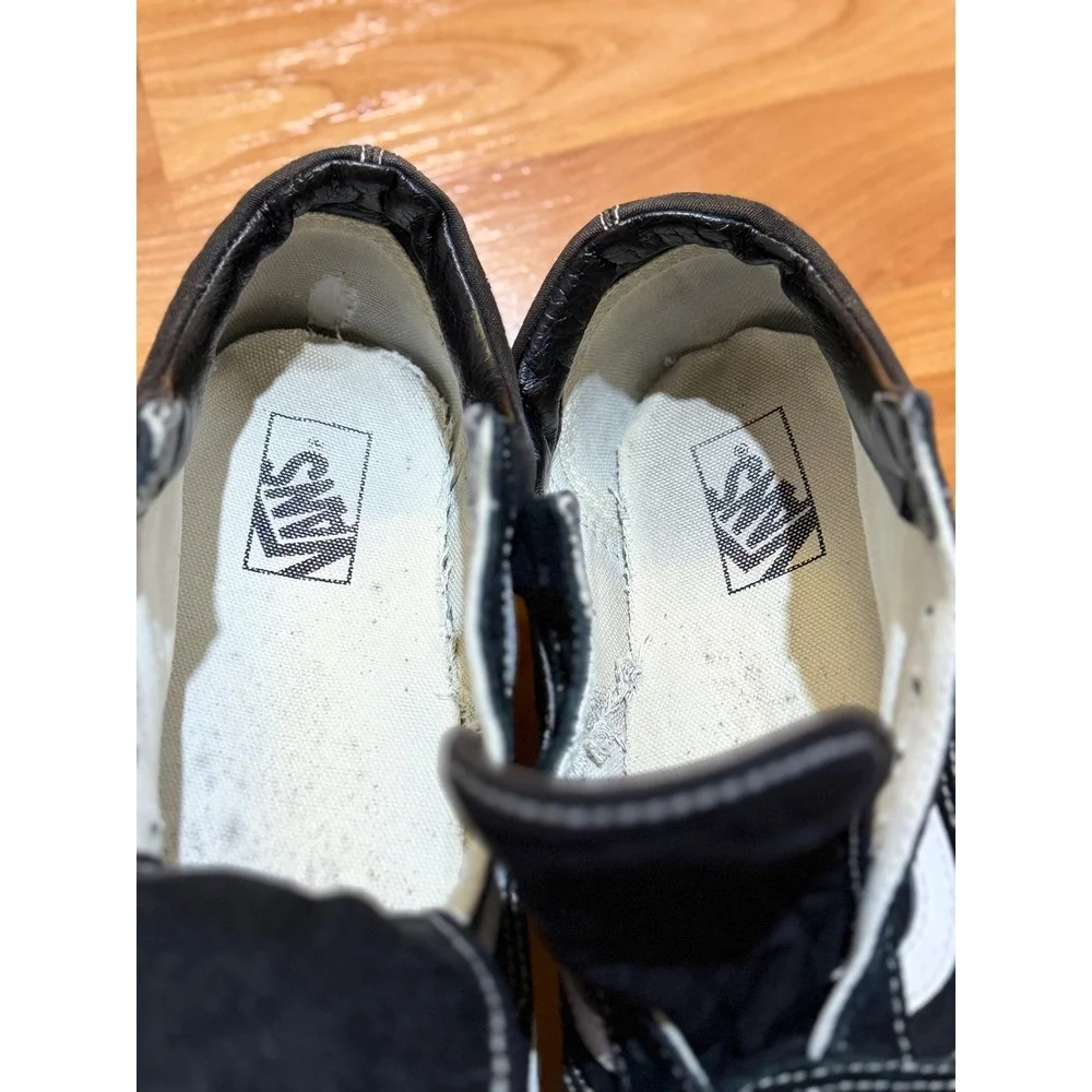 Vans Old Skool Mens 11 Black White Suede Canvas Skate Shoes Sneakers Sanitized - Picture 10 of 12